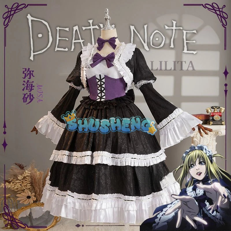 Anime Misamisa Cosplay Costume MisaMisa wig Dark Lolita Style Uniform Halloween Party Girl Dress Up Complete Set S-XXL