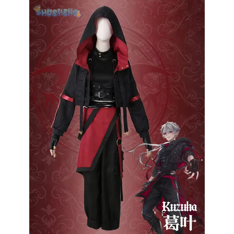 Anime VTuber Nijisanji Kuzuha Game Suit Gorgeous Handsome Uniform Cosplay Costume Halloween Party Role Play Outfit Men