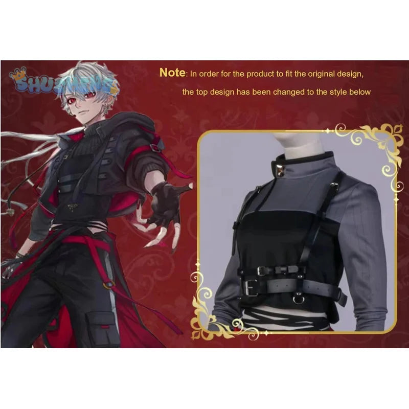 Anime VTuber Nijisanji Kuzuha Game Suit Gorgeous Handsome Uniform Cosplay Costume Halloween Party Role Play Outfit Men