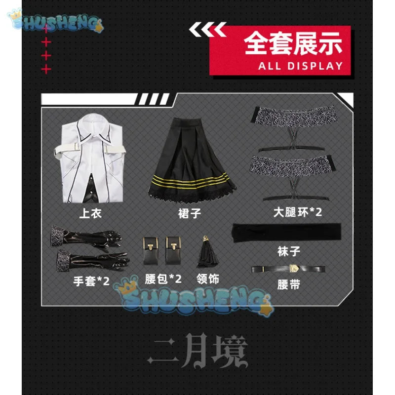 Arknights Arturia Giallo Cosplay Kostüm Spiel Virtuosa Frau Langarm Kleid cos Halloween-Party