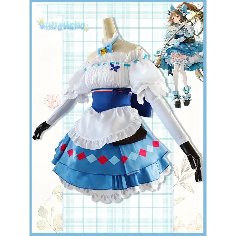Arknights Eyjafjalla The Hvit Aska Picnic Cosplay Costume Cute and Sweet Lolita Dress Halloween Party Custom Uniform