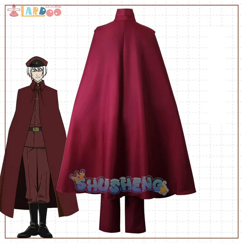 Bungo Stray Dogs Staffel 4 Cosplay Tetchou Suehiro Cosplay Kostüm Umhang Hut Handschuhe Halloween Uniform Anzug