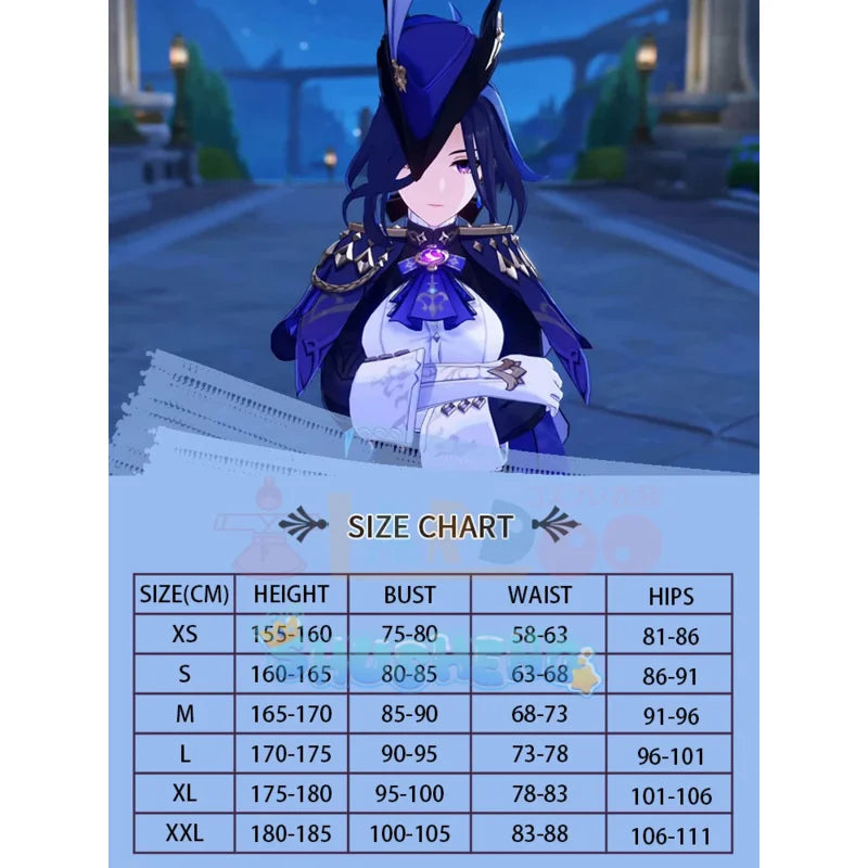 Clorinde Cosplay Kostüm Perücke Hut Spiel Genshin Impact Fontaine Champion Duelist Furinas Leibwächter Ohrringe Umhang Kleid