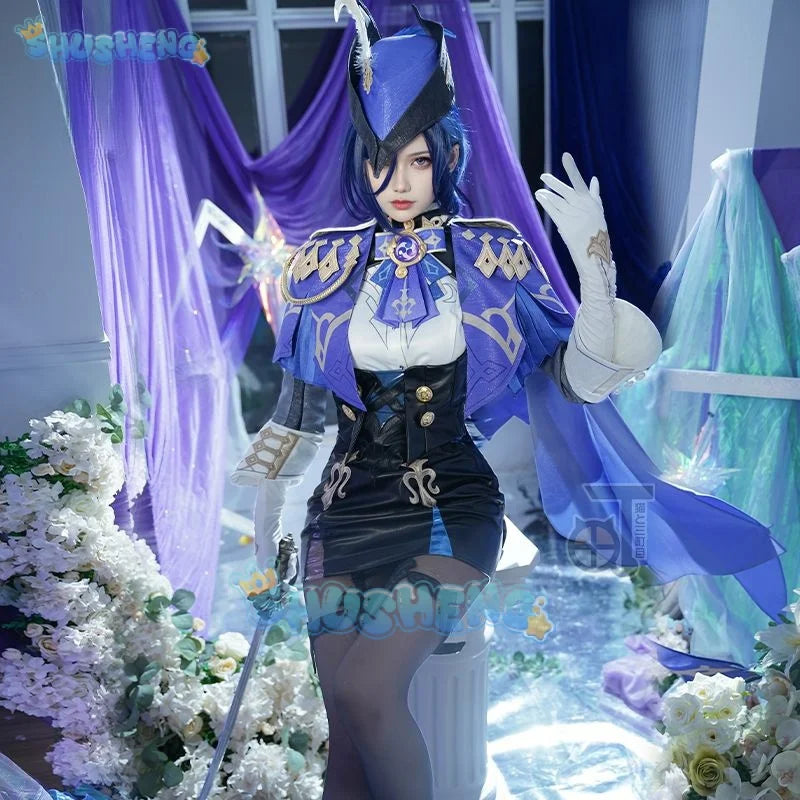 Clorinde Cosplay Set Spiel Genshin Impact Cosplay Frauen Mädchen Kleid Cosplays Outfit Halloween Party Unifrom