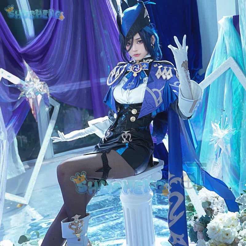 Clorinde Cosplay Set Spiel Genshin Impact Cosplay Frauen Mädchen Kleid Cosplays Outfit Halloween Party Unifrom