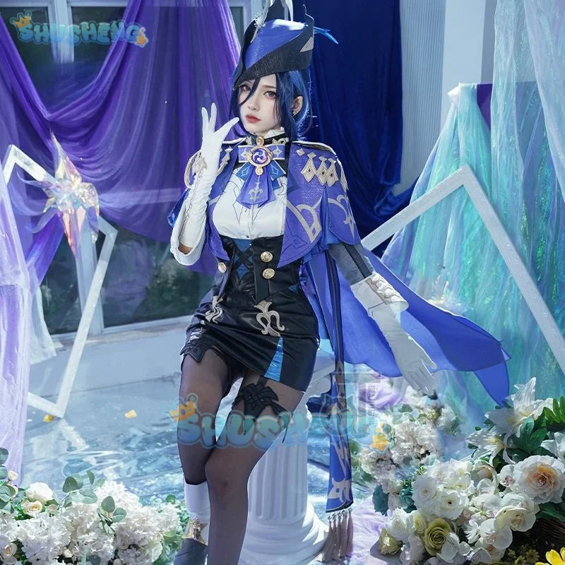 Clorinde Cosplay Set Spiel Genshin Impact Cosplay Frauen Mädchen Kleid Cosplays Outfit Halloween Party Unifrom