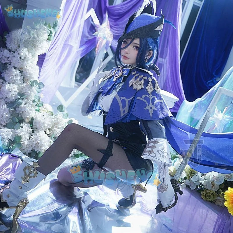 Clorinde Cosplay Set Spiel Genshin Impact Cosplay Frauen Mädchen Kleid Cosplays Outfit Halloween Party Unifrom