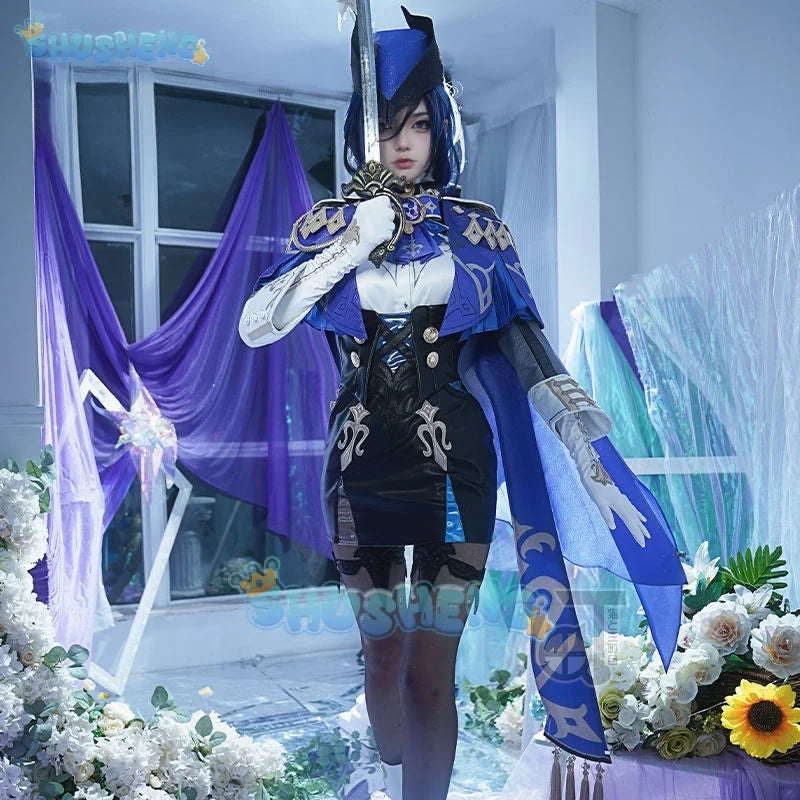 Clorinde Cosplay Set Spiel Genshin Impact Cosplay Frauen Mädchen Kleid Cosplays Outfit Halloween Party Unifrom