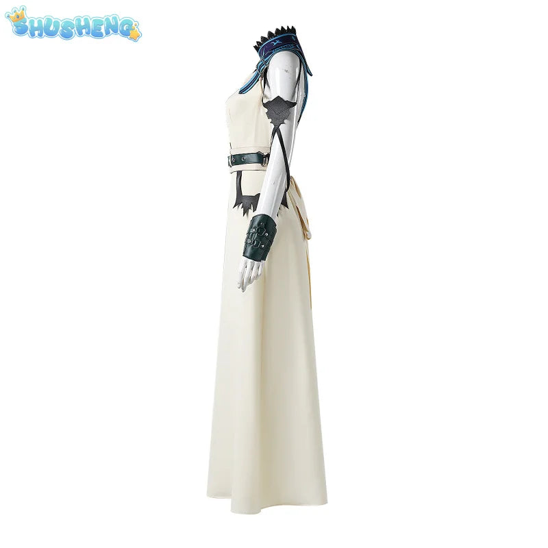FF7 VII Cosplay Costume Aerith Gainsborough Kingdee Amusement Park Dress Outfits Women Halloween Party Clothes For S-XXXL