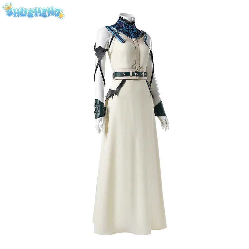 FF7 VII Cosplay Costume Aerith Gainsborough Kingdee Amusement Park Dress Outfits Women Halloween Party Clothes For S-XXXL