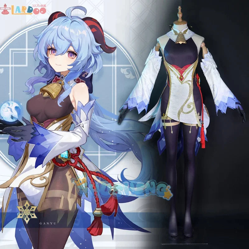 Spiel Genshin Impact Cosplay Ganyu Kostüm Halloween Kostüme für Frauen