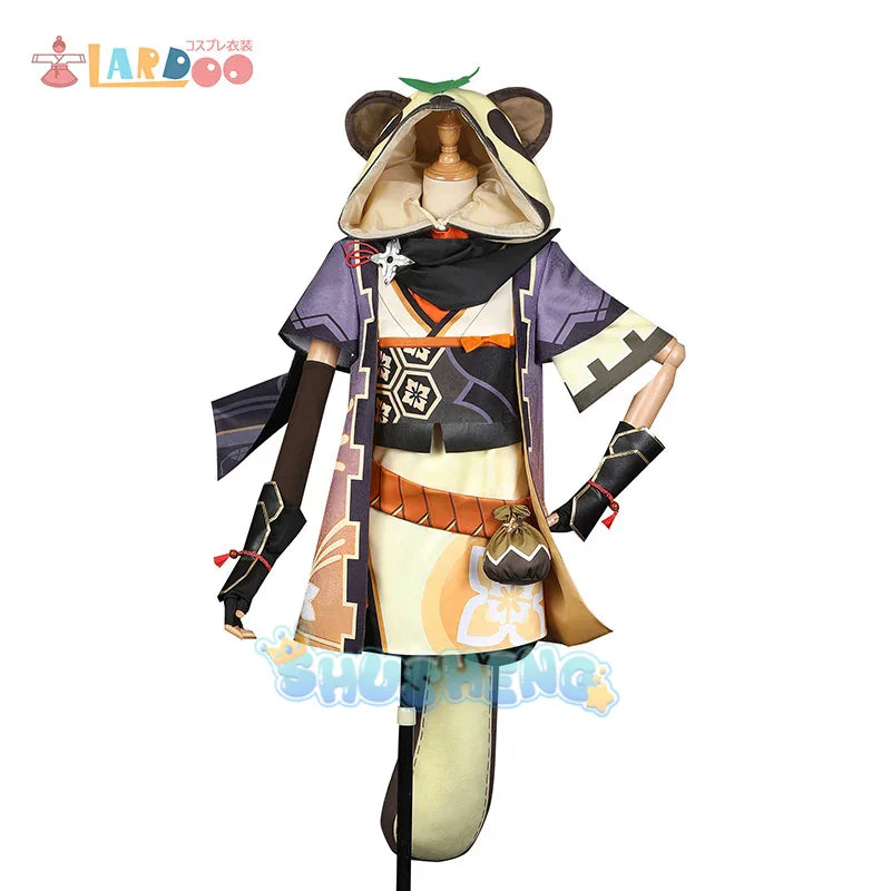 Spiel Genshin Impact Sayu Cosplay Kostüm Damen Outfits Schönes Kleid Halloween Hut Schwanz Komplettset