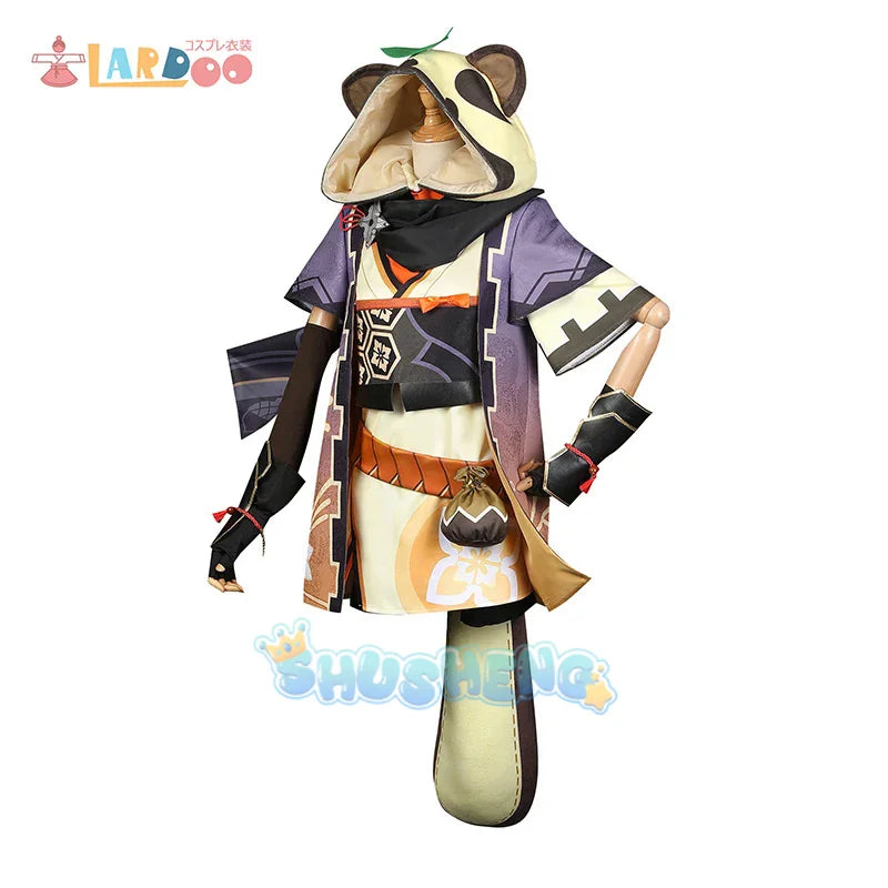 Spiel Genshin Impact Sayu Cosplay Kostüm Damen Outfits Schönes Kleid Halloween Hut Schwanz Komplettset
