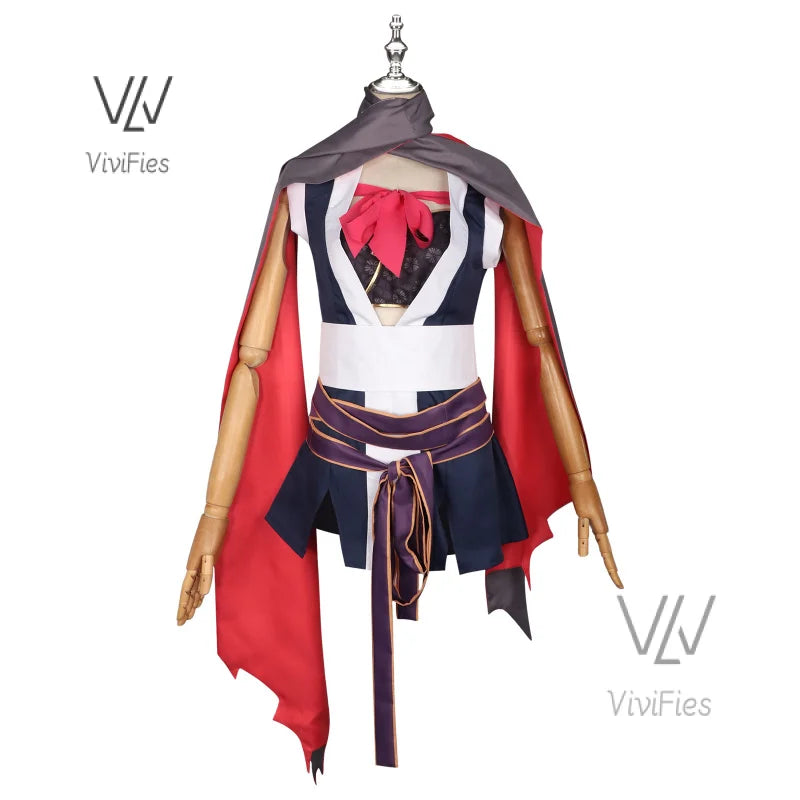 Game Senren*Banka Hitachi Mako Cosplay Costume Halloween Japanese Game Suit Lovely Women Kimono New in stock