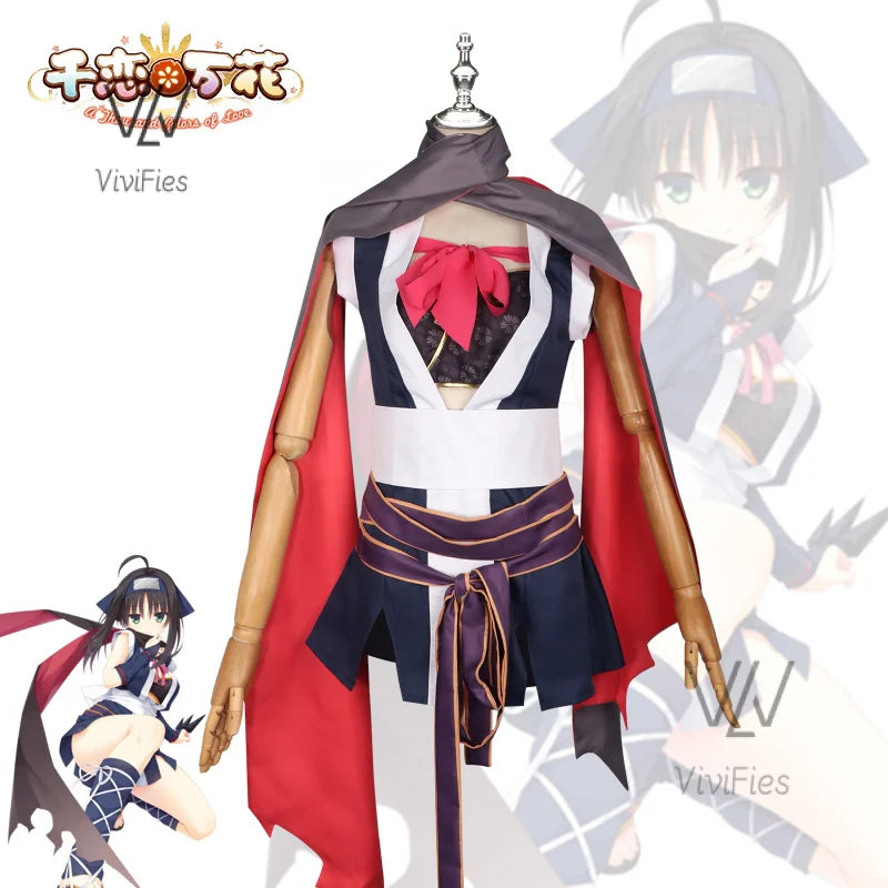 Game Senren*Banka Hitachi Mako Cosplay Costume Halloween Japanese Game Suit Lovely Women Kimono New in stock