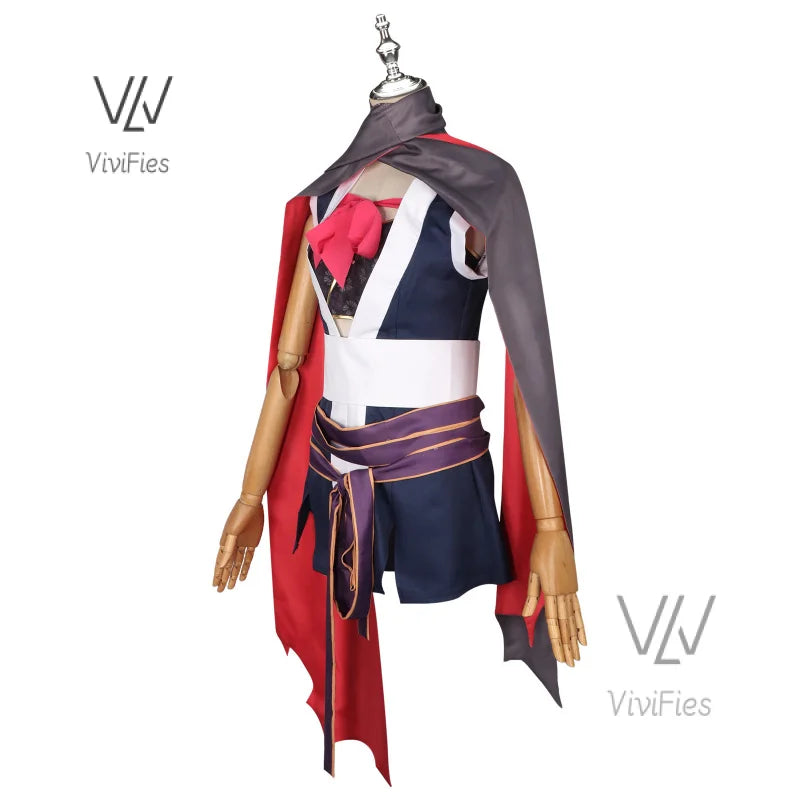 Game Senren*Banka Hitachi Mako Cosplay Costume Halloween Japanese Game Suit Lovely Women Kimono New in stock
