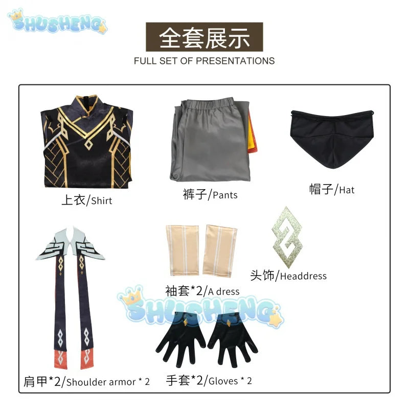 Genshin Impact Cosplay Zhong Li Gott Kostüm Zhongli Morax