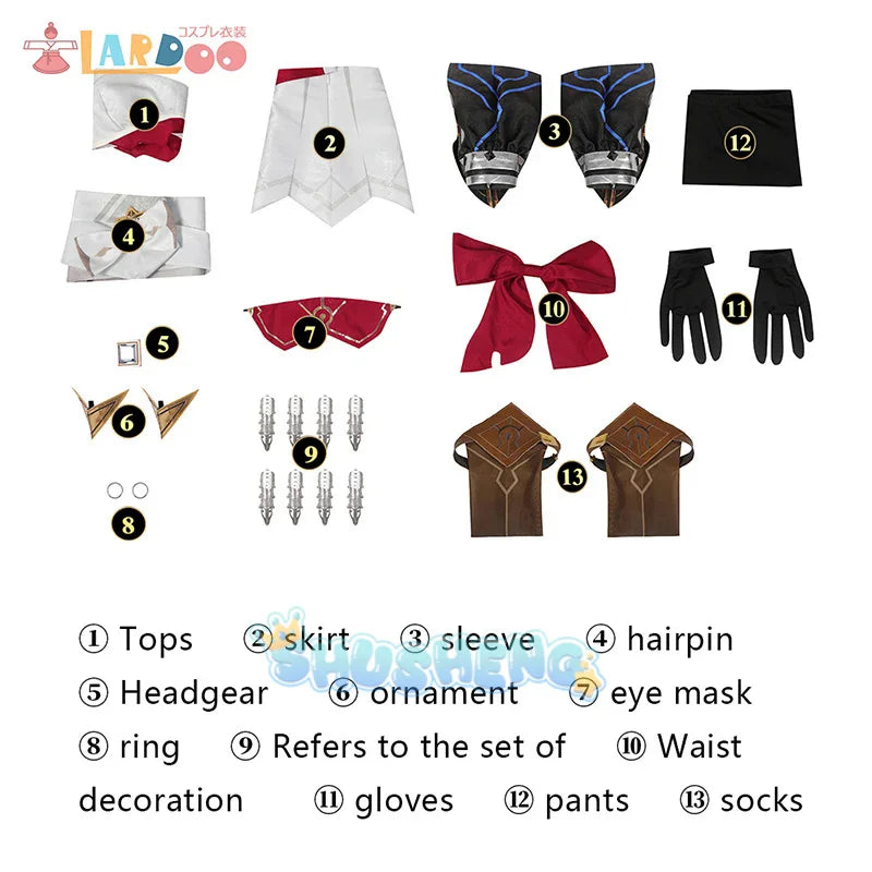 Genshin Impact Eremite Desert Clearwater Cosplay Kostüm Set Halloween Frau Cosplay Spielkleidung