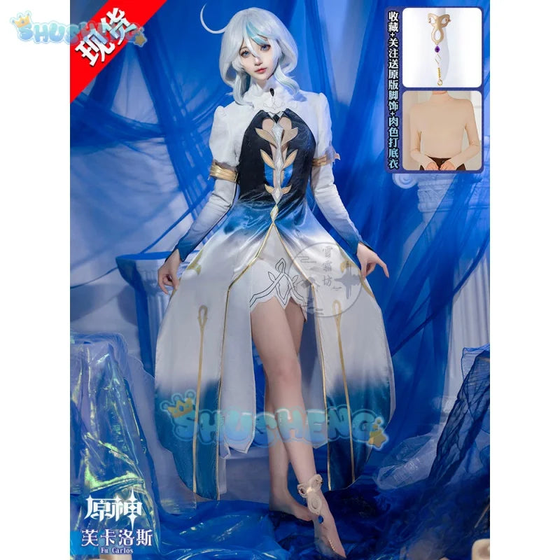 Genshin Impact Focalor Cos Wassergott Furina Cosplay Spielkostüm
