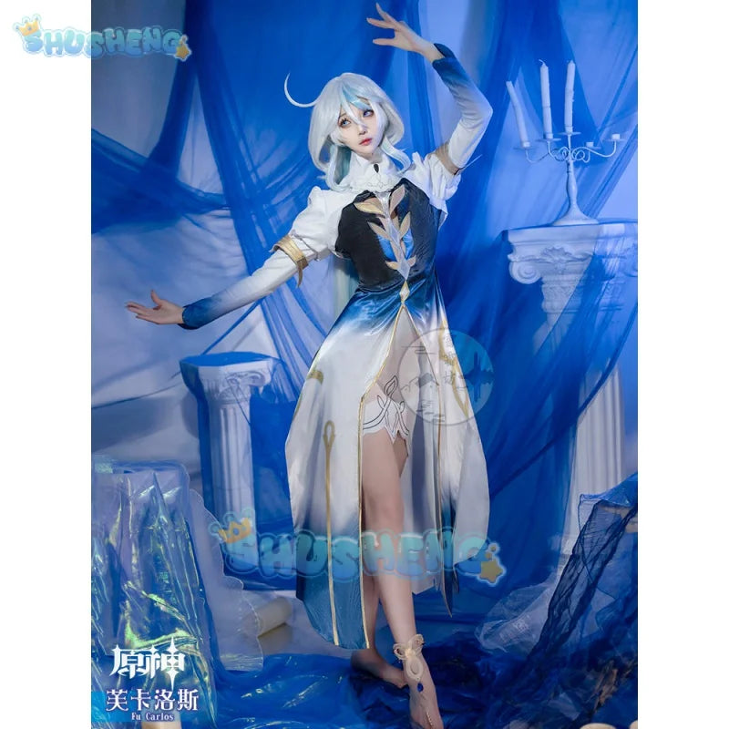 Genshin Impact Focalor Cos Wassergott Furina Cosplay Spielkostüm