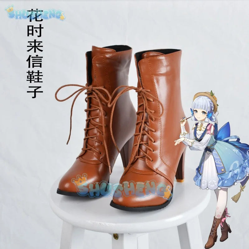 Genshin Impact Kamisato Ayaka Skin Cosplay Kostüm Springbloom Missive Kleid Hut Perücke Uniform Set