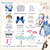 Genshin Impact Kamisato Ayaka Skin Cosplay Costume Springbloom Missive Dress Hat Wig Uniform Set