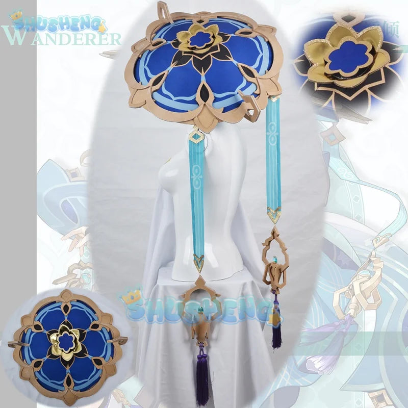 Genshin Impact Kunikuzushi Wanderer Cosplay-Kostüm und Wanderer-Perücke, Wanderer-Schuh