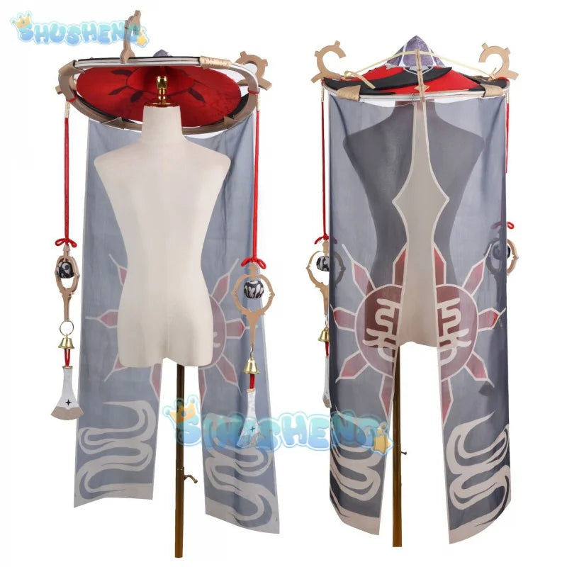 Genshin Impact Kunikuzushi Wanderer Cosplay-Kostüm und Wanderer-Perücke, Wanderer-Schuh