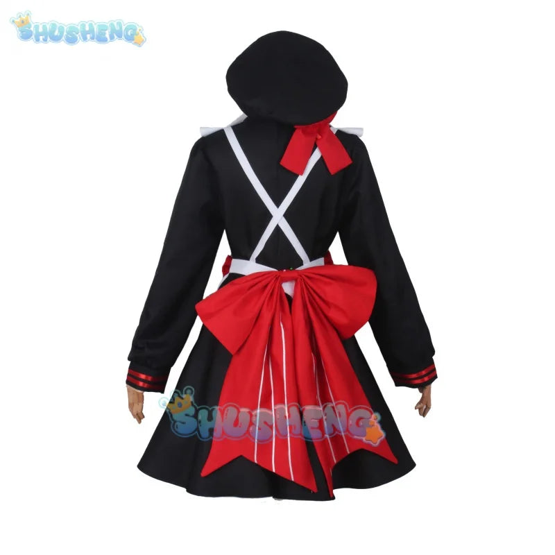 Genshin Impact Noelle Cosplay-Kostüm, Spielkleidung, Dienstmädchen-Kostüm für Frauen, Lolita-Kleid mit Hut, Mädchen, JK-Uniformen