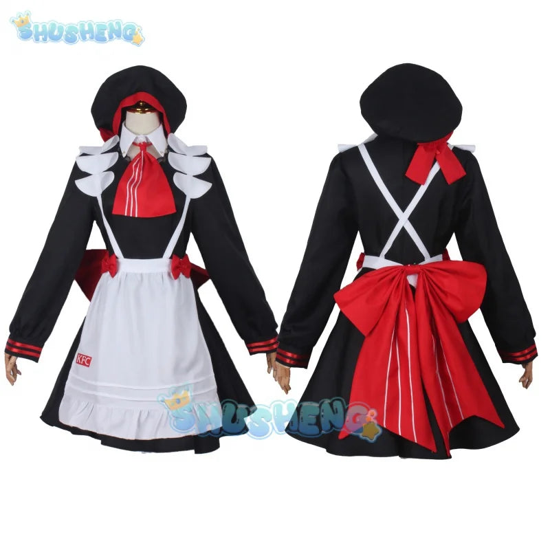 Genshin Impact Noelle Cosplay-Kostüm, Spielkleidung, Dienstmädchen-Kostüm für Frauen, Lolita-Kleid mit Hut, Mädchen, JK-Uniformen