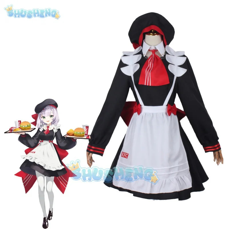 Genshin Impact Noelle Cosplay-Kostüm, Spielkleidung, Dienstmädchen-Kostüm für Frauen, Lolita-Kleid mit Hut, Mädchen, JK-Uniformen
