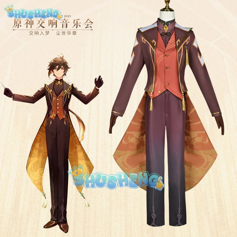 Genshin Impact Xiao Zhongli Tartaglia Albedo Diona Eula Ganyu Symphony Concert Cosplay Set Anime Spielfiguren Gleiche Kleidung