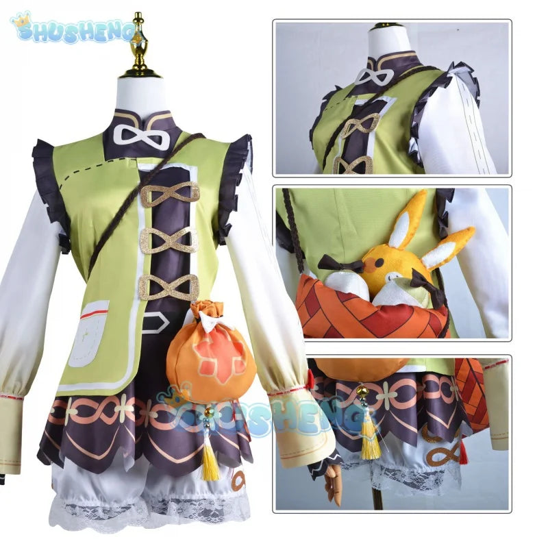 Genshin Impact Yaoyao Cos Kleidung Spiel Anime Cosplay Kostüm