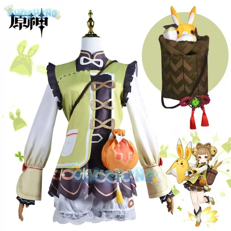 Genshin Impact Yaoyao Cos Kleidung Spiel Anime Cosplay Kostüm