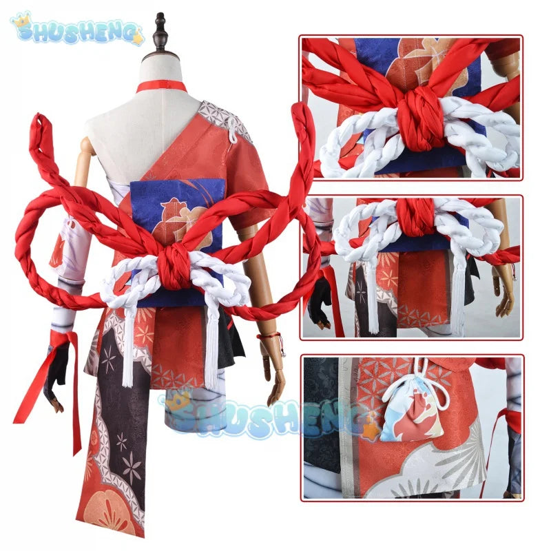 Genshin Impact Yoimiya Cos Kleidung Spiel Anime Cosplay Kostüm