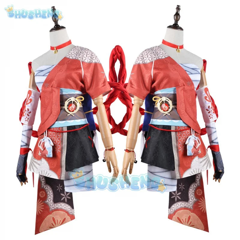 Genshin Impact Yoimiya Cos Kleidung Spiel Anime Cosplay Kostüm