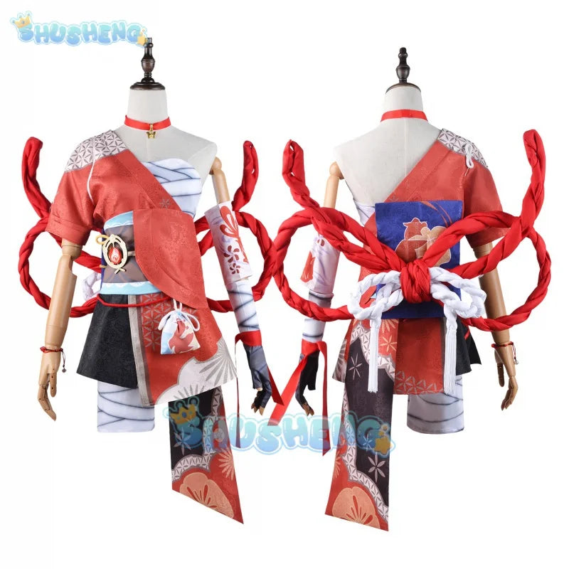 Genshin Impact Yoimiya Cos Kleidung Spiel Anime Cosplay Kostüm