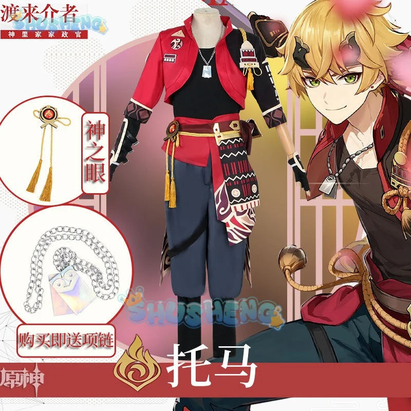 Genshin Impact Brettspielset Cos Thoma Cosplay Anime Kleidung
