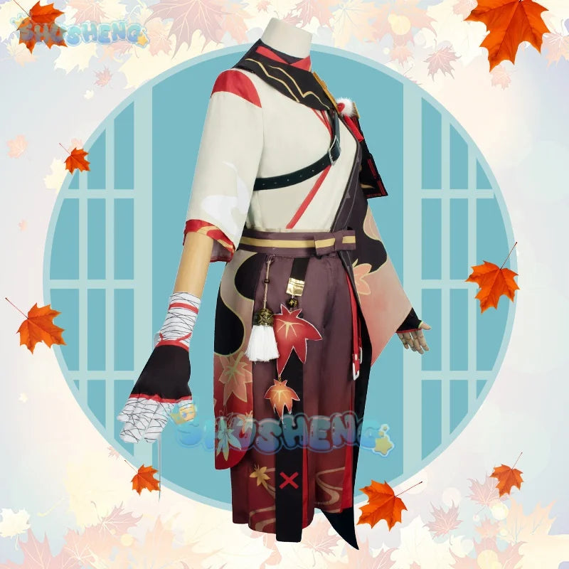 Genshin Impact Cos Kaedehara Kazuha Cosplay Kostüm Anzug Set Spiel Halloween Party