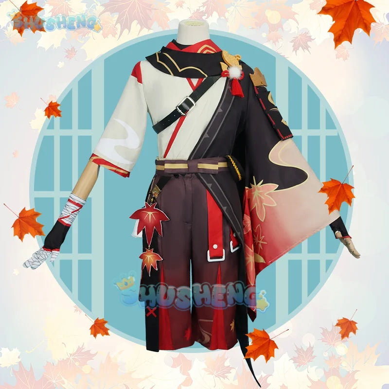 Genshin Impact Cos Kaedehara Kazuha Cosplay Kostüm Anzug Set Spiel Halloween Party