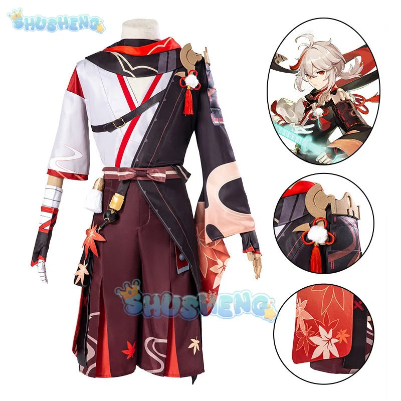 Genshin Impact Cos Kaedehara Kazuha Cosplay Kostüm Anzug Set Halloween Party