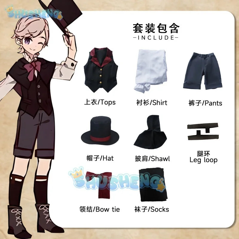 Genshin Impact Cos Lyney und Lynette Cosplay-Kleidung Spiel Anime Cosplay-Kostüm