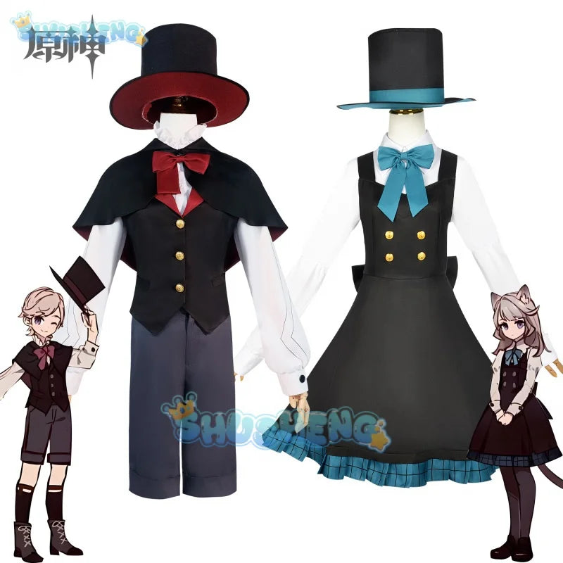 Genshin Impact Cos Lyney und Lynette Cosplay-Kleidung Spiel Anime Cosplay-Kostüm
