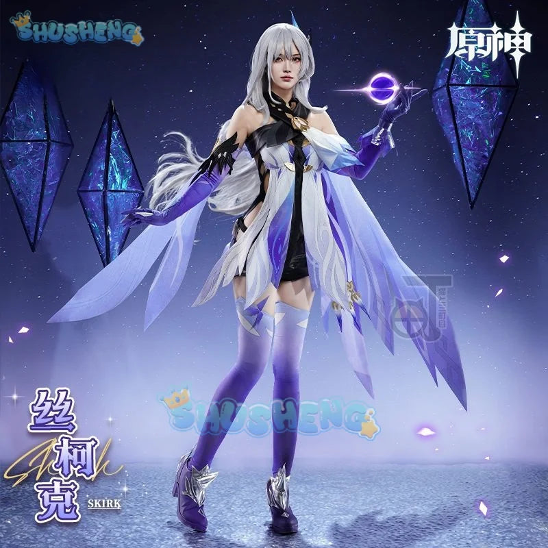 Genshin Impact Cos Skirk Cosplay Spielkostümset