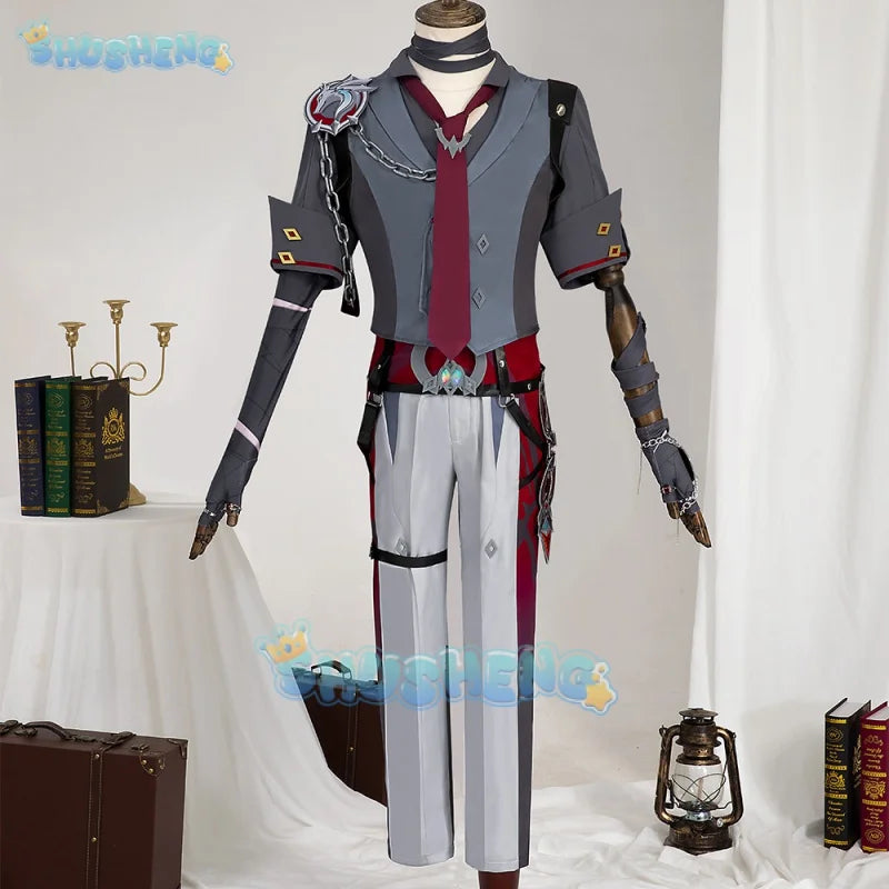 Genshin Impact Cos Wriothesley Cosplay Anime-Spiel-Kleidungsset für Männer