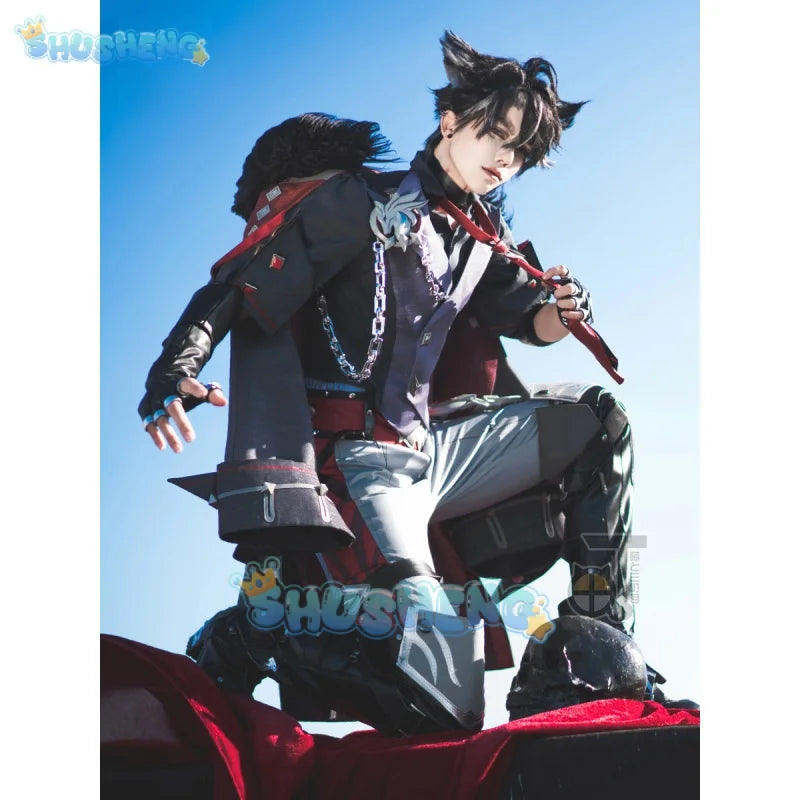 Genshin Impact Cos Wriothesley Cosplay-Spielkostümset für Männer