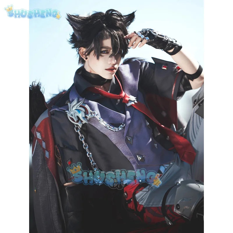 Genshin Impact Cos Wriothesley Cosplay-Spielkostümset für Männer