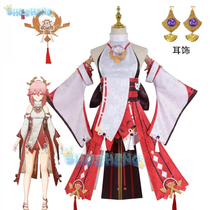 Genshin Impact Cos Yae Miko Cosplay-Kleidung, Spiel, Anime, Cosplay-Kostüm