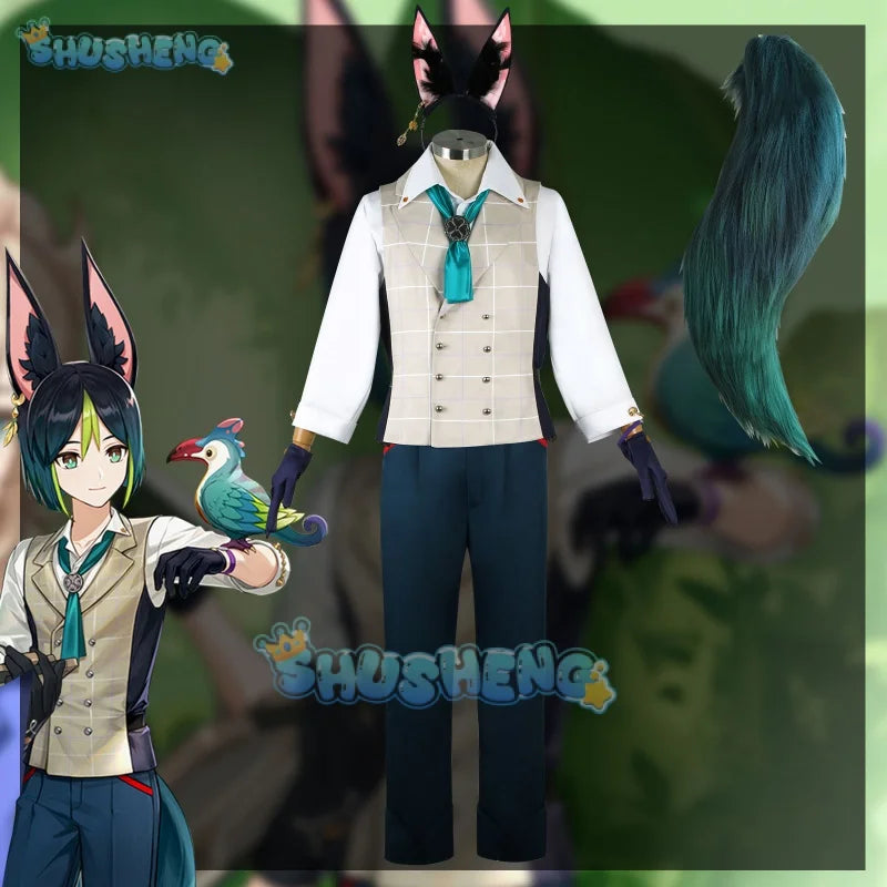 Genshin Impact Linkage Chenguang Schreibwaren Cos Tighnari Cosplay Spielkostümset