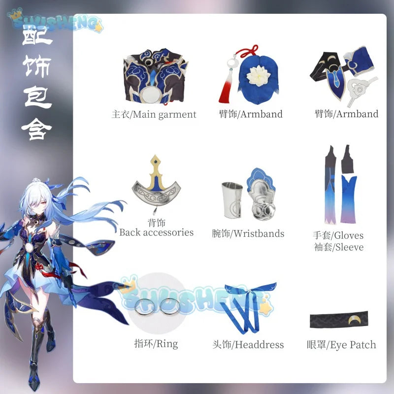 Honkai: Star Rail Jingliu Cos Kleidung Spiel Anime Cosplay Kostüm